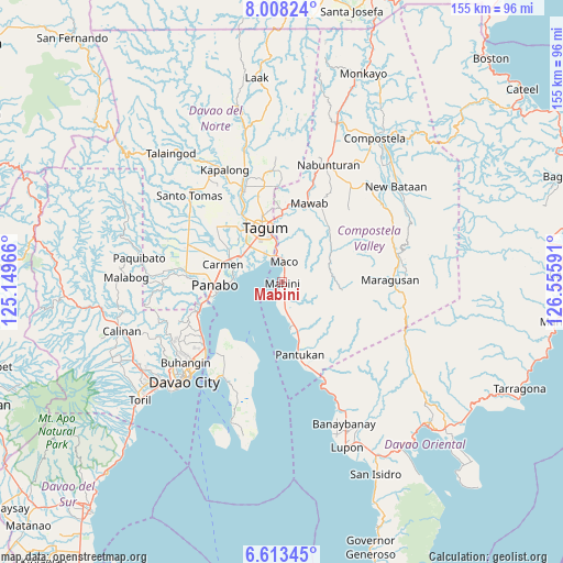 Mabini on map