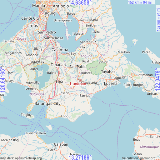 Lusacan on map
