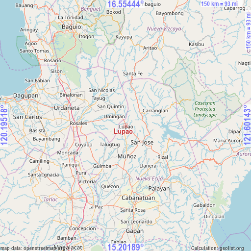 Lupao on map