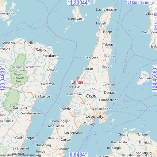 Lunas on map
