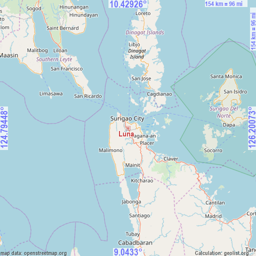 Luna on map