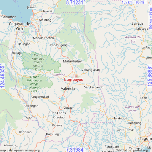 Lumbayao on map