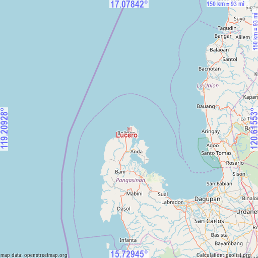 Lucero on map