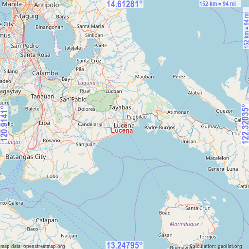 Lucena on map