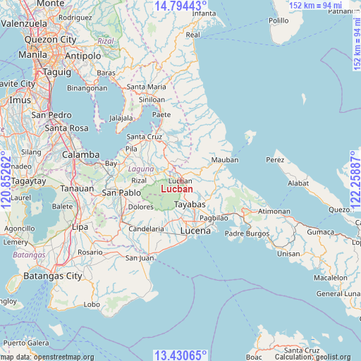 Lucban on map