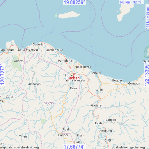 Lucban on map