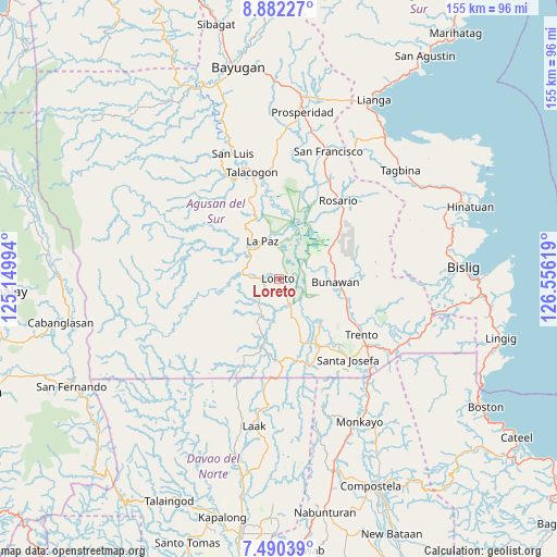 Loreto on map