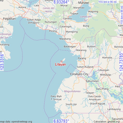 Litayan on map