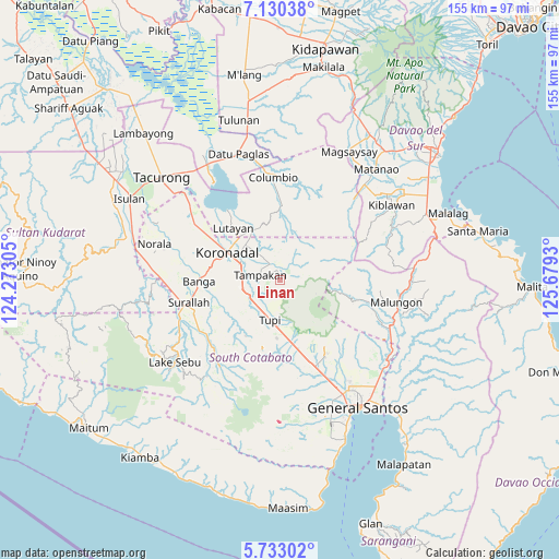 Linan on map