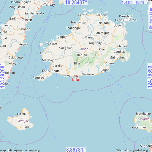 Lila on map