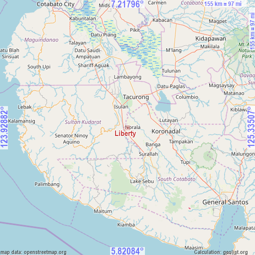 Liberty on map