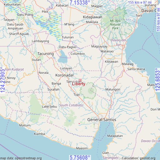 Liberty on map