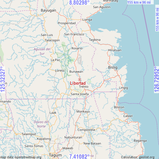 Libertad on map