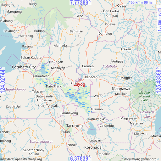 Layog on map