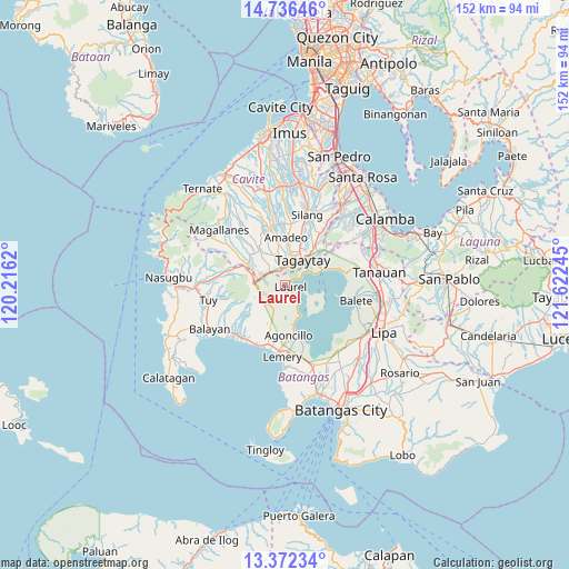 Laurel on map