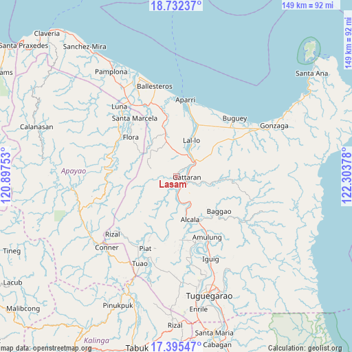 Lasam on map