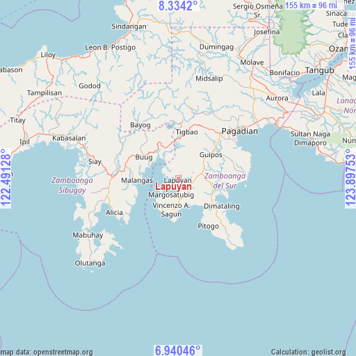 Lapuyan on map
