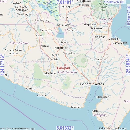 Lampari on map