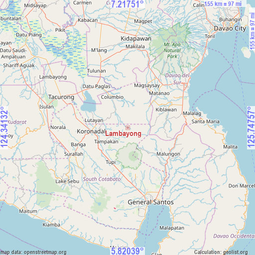Lambayong on map