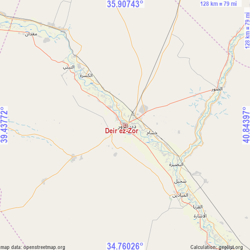 Deir ez-Zor on map