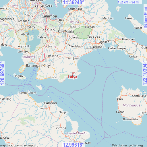 Laiya on map