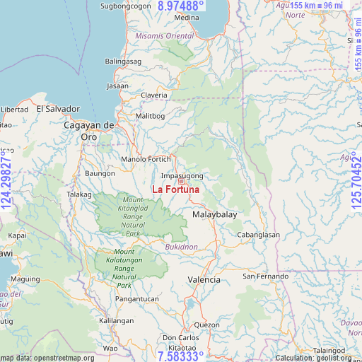 La Fortuna on map