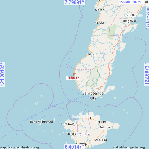 Labuan on map