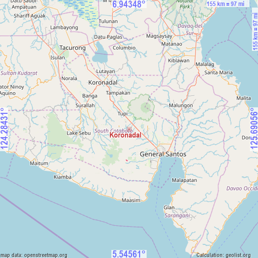 Koronadal on map