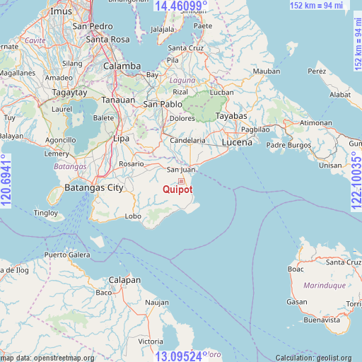 Quipot on map