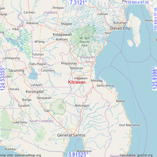Kiblawan on map