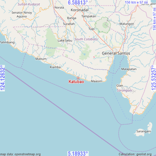 Katubao on map