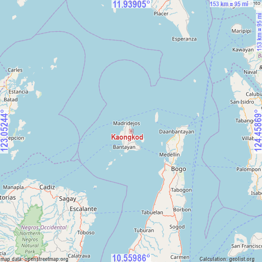 Kaongkod on map