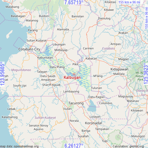 Kalbugan on map