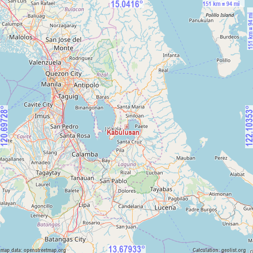 Kabulusan on map