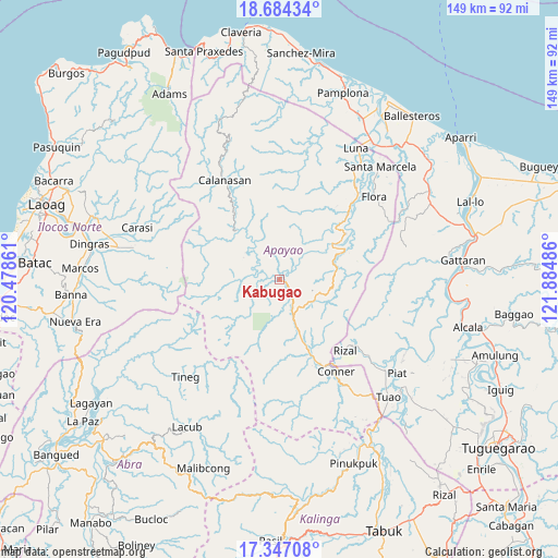 Kabugao on map