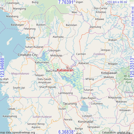 Kabasalan on map