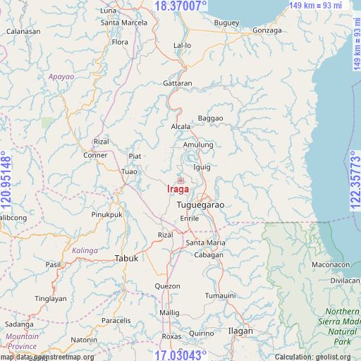 Iraga on map