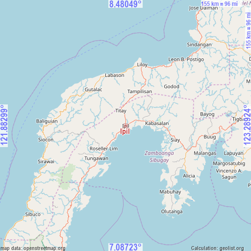 Ipil on map