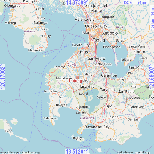 Indang on map