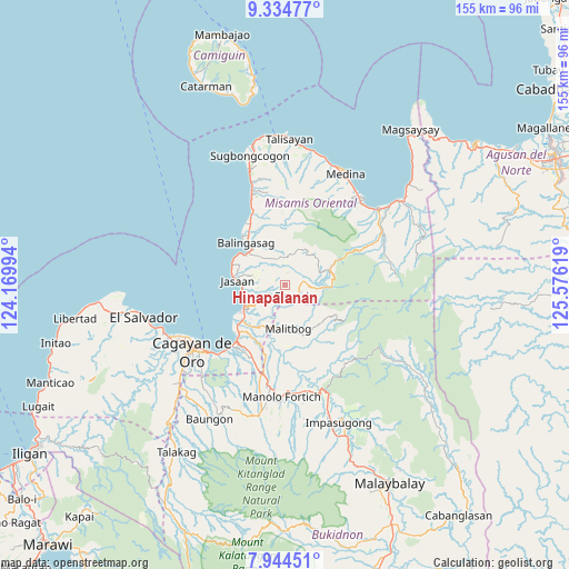 Hinapalanan on map