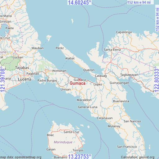 Gumaca on map
