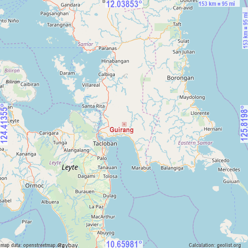 Guirang on map
