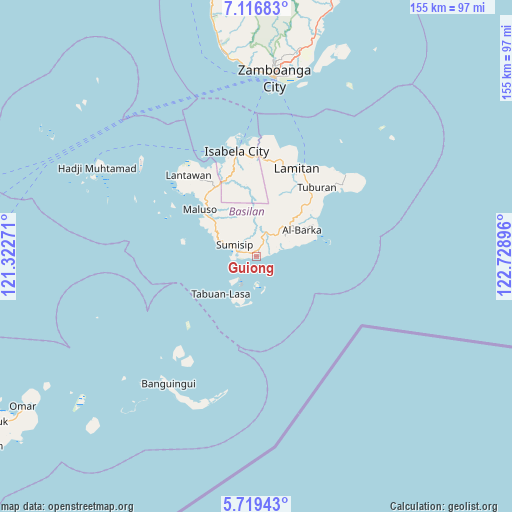 Guiong on map