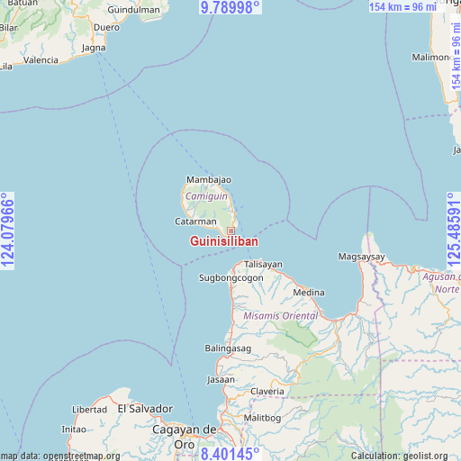 Guinisiliban on map