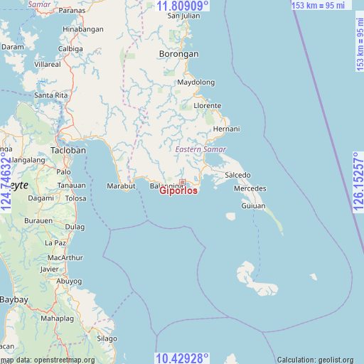 Giporlos on map