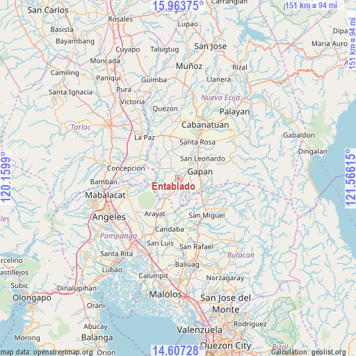 Entablado on map