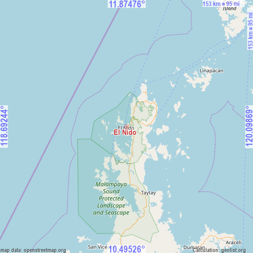 El Nido on map