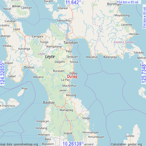 Dulag on map