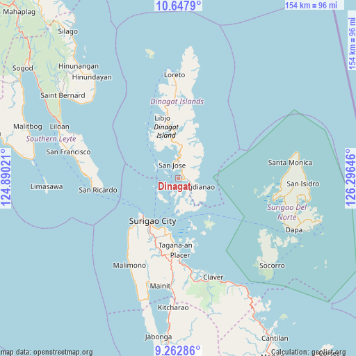 Dinagat on map