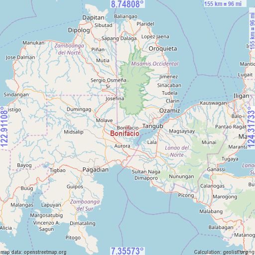 Bonifacio on map